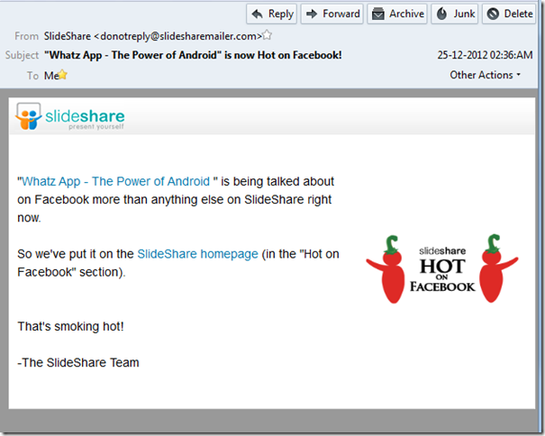 my android ppt is hot on slideshare